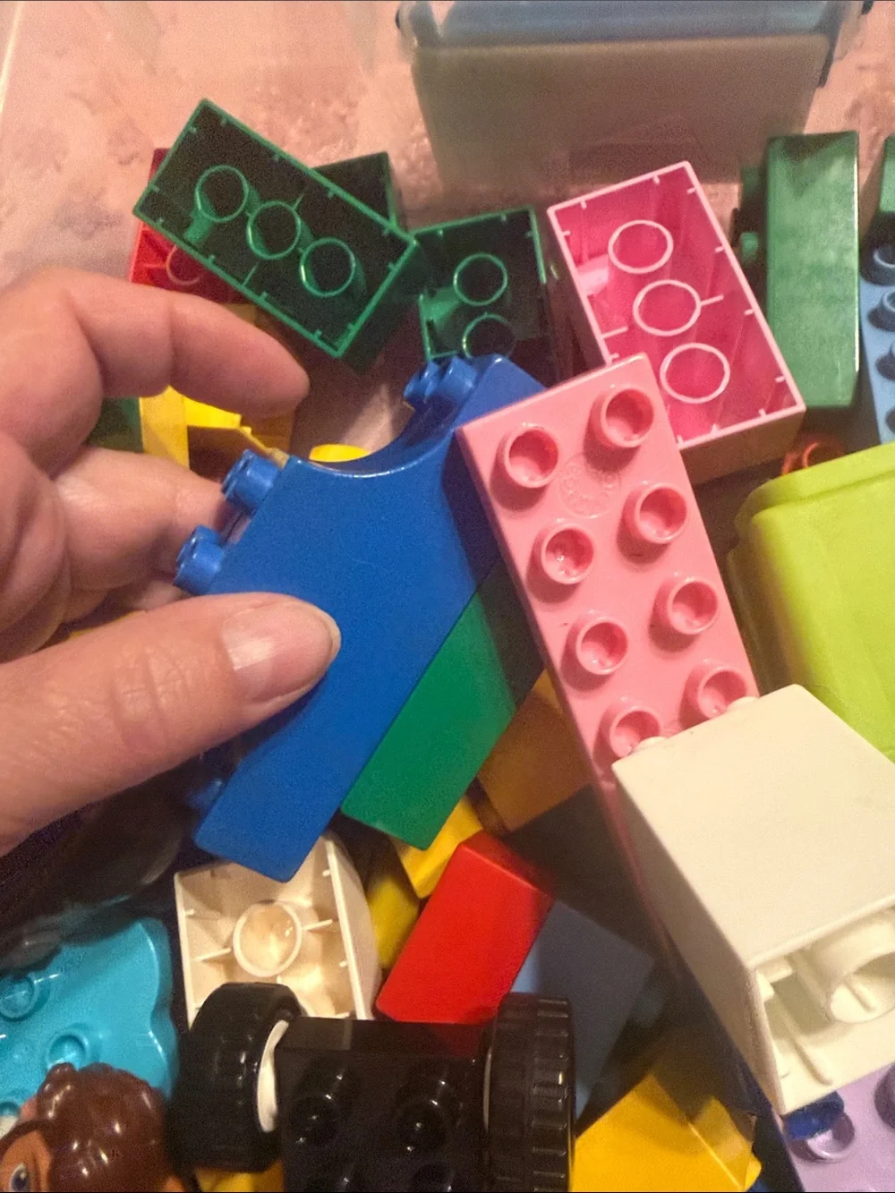 Lego Bright Blue, Yellow, Green, Pink & Red Building Block Lot